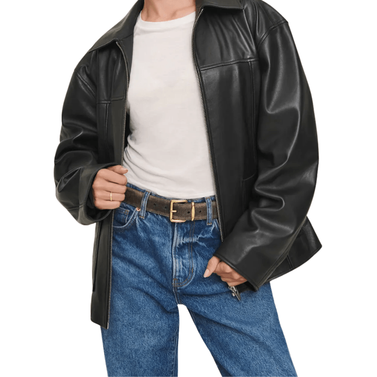 Reformation Veda Bennett Oversized Leather Bomber