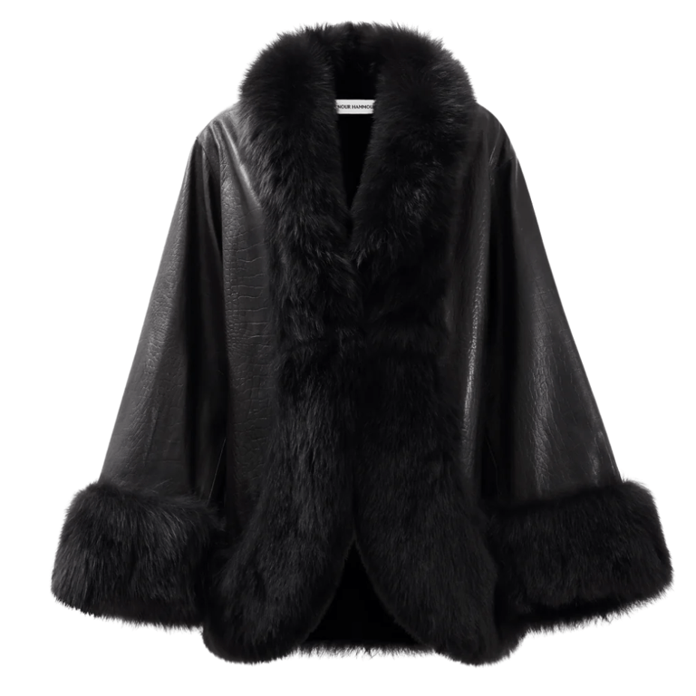 Nour Hammour Sabine Oversized Croco Coat