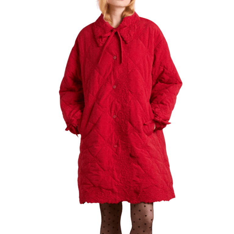 Damson Madder Avery Embroidered Quilted Coat 