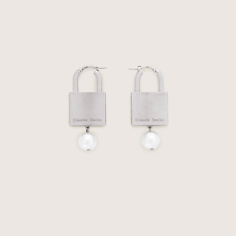 Simone Rocha Pearl Padlock Earrings