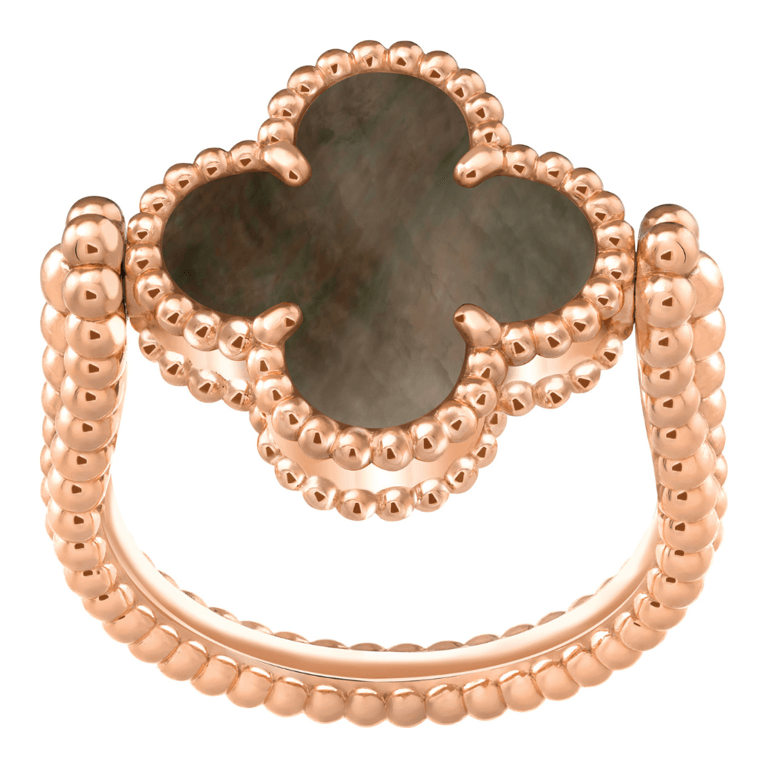 Reversible Vintage Alhambra Ring in mother-of-pearl and rose gold