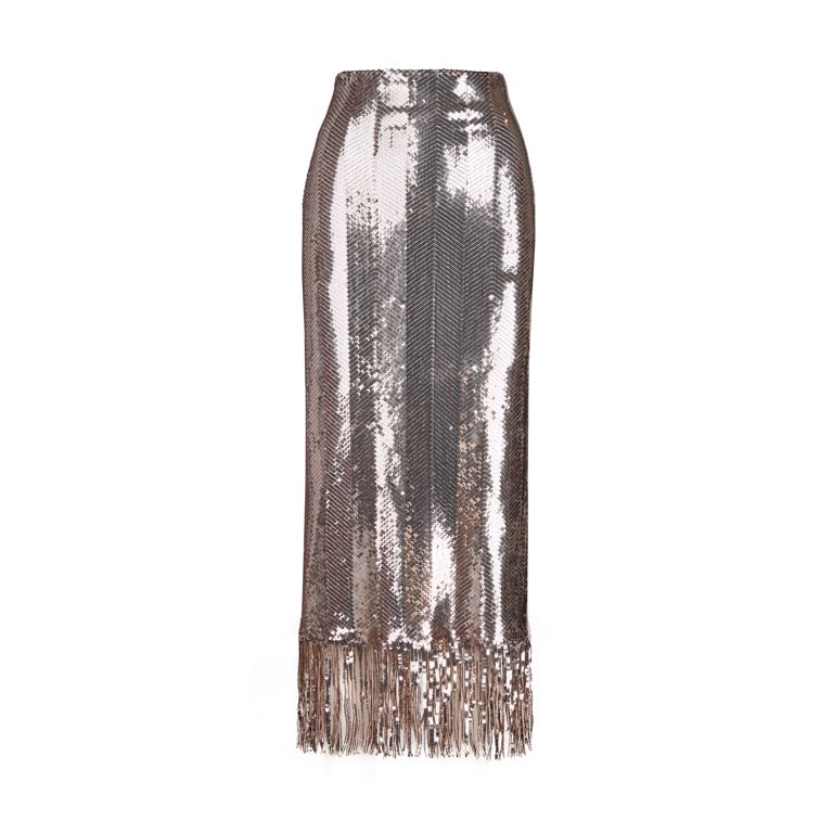 High-Waisted Sequin Skirt