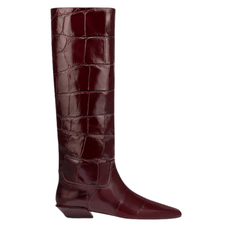 Paris Texas Croco-embossed Leather Boot