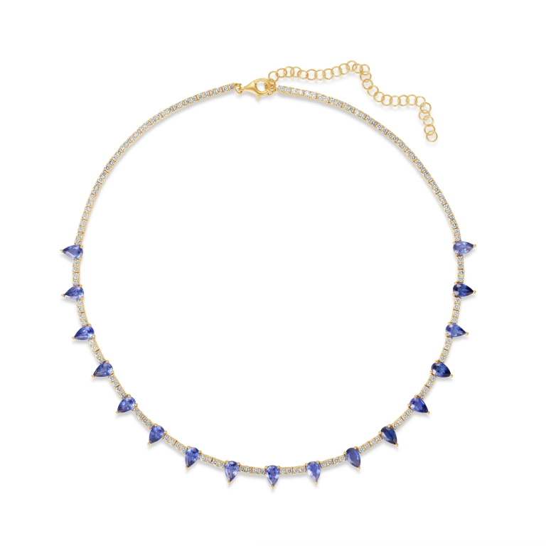 Elyzian Sapphire Tennis Necklace 