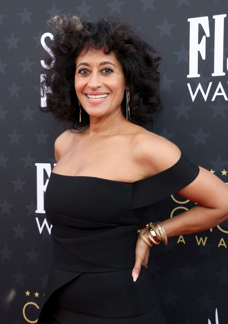 Tracee Ellis Ross with curly bangs