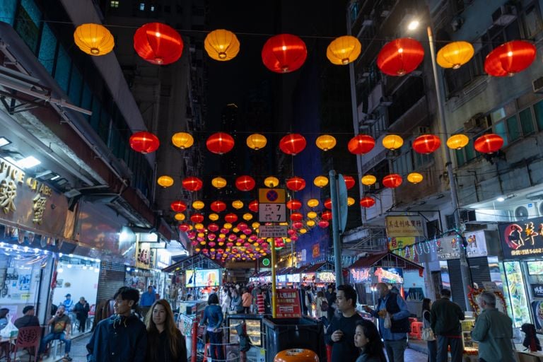 The Temple Street Night Market. Photo via Getty
