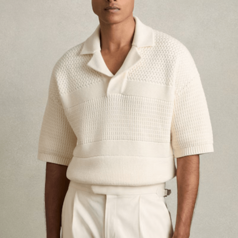 Gentry Cotton Textured-Knit Polo 