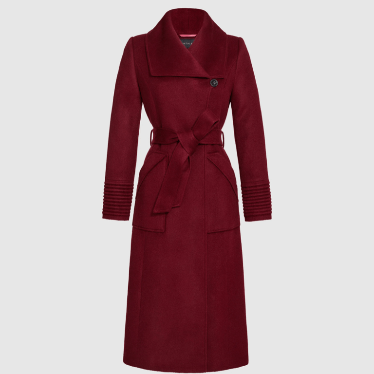 Sentaler Long Wide Collar Wrap Coat