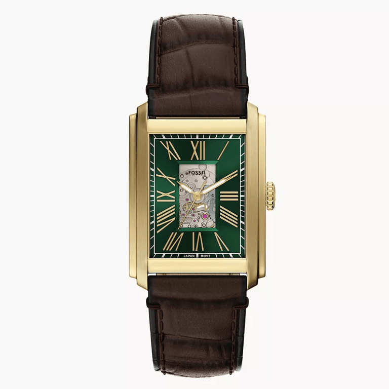 Fossil Carraway Automatic Brown Croco Leather Watch