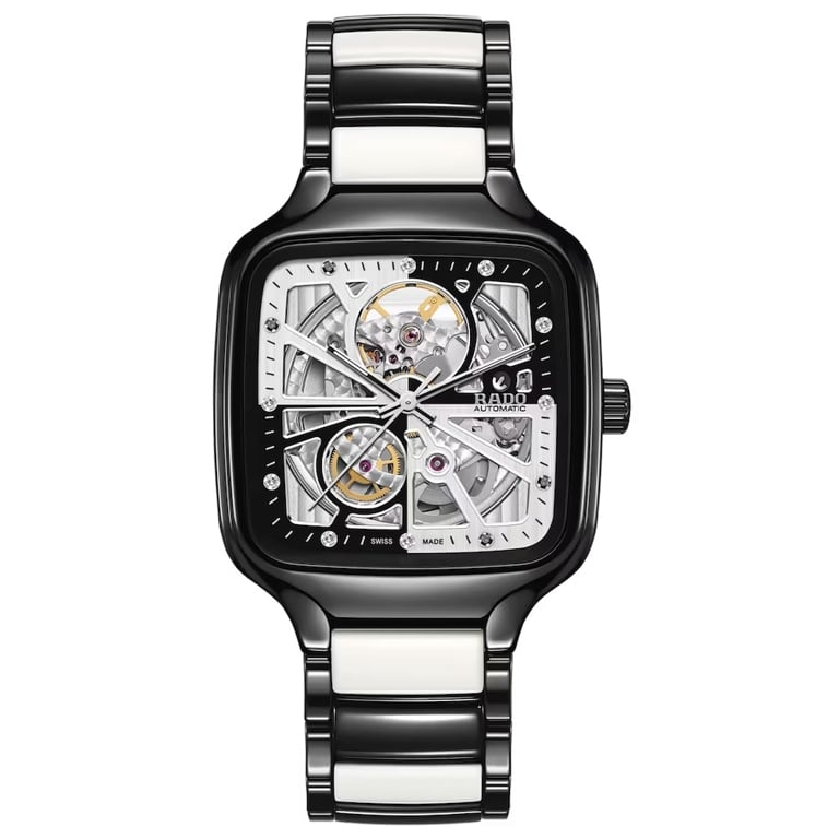 diamond watches for women: rado true square open heart diamonds