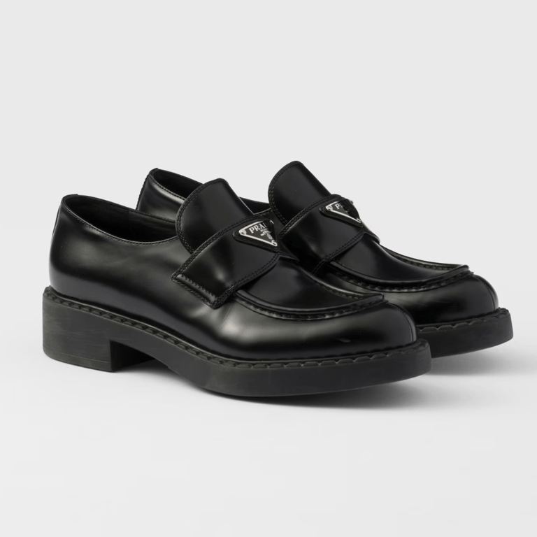 Prada Brushed Leather Loafers
