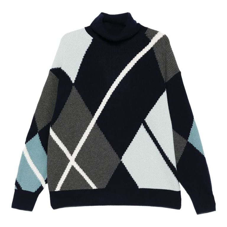 Bompard Argyle Turtleneck Pullover