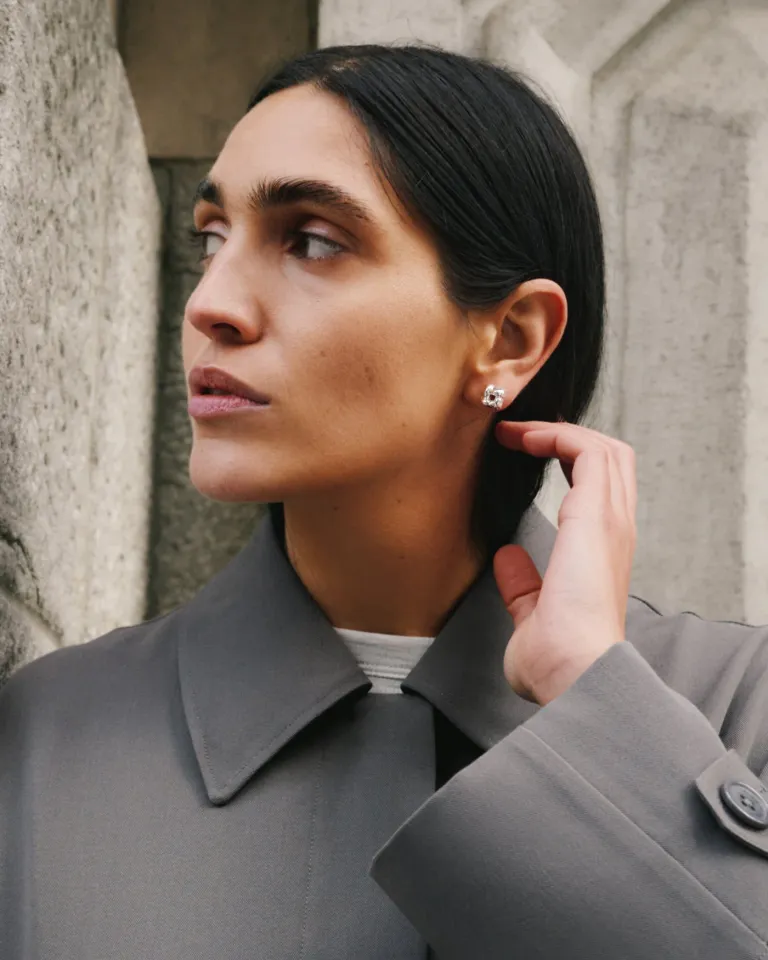 Jenny Bird mini woven square earrings