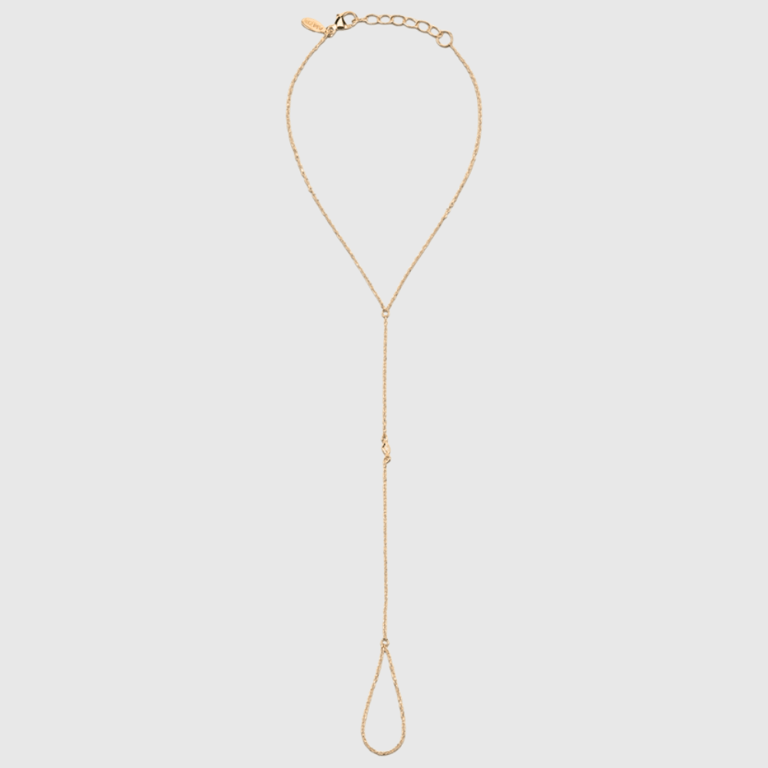 Anzie Classique 14K Gold Diamond Hand Chain
