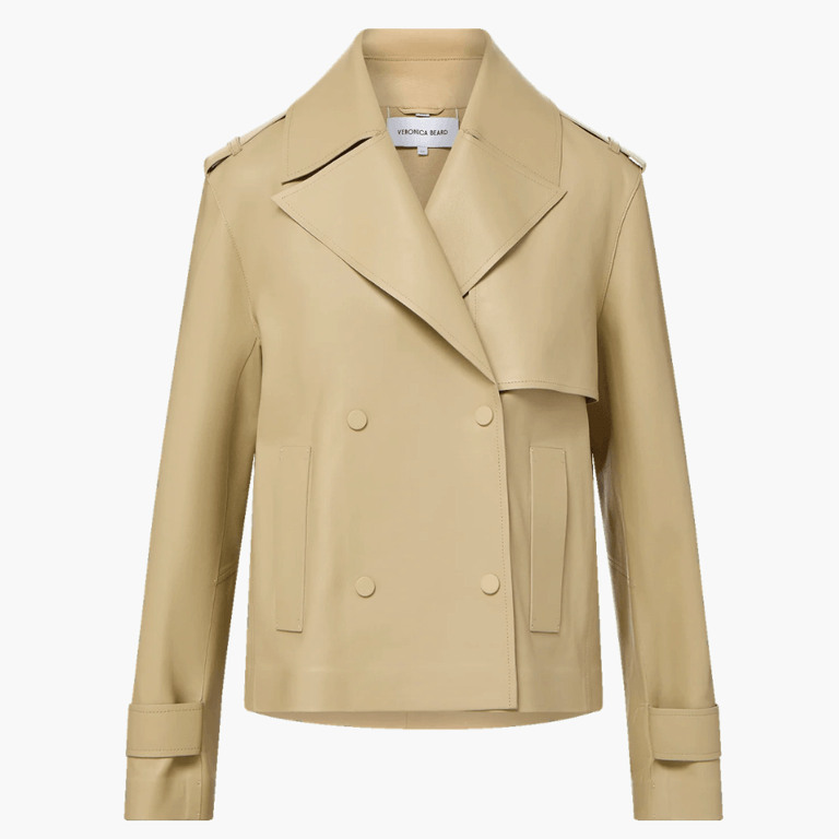 Veronica Beard Heathcliff Cropped Leather Trench 