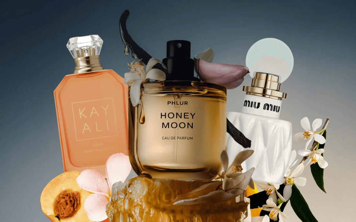 Spring perfume launches: Kayali Eden Sweet Peach, Phlur Honey Moon, Miu Miu Fleur Au Lait