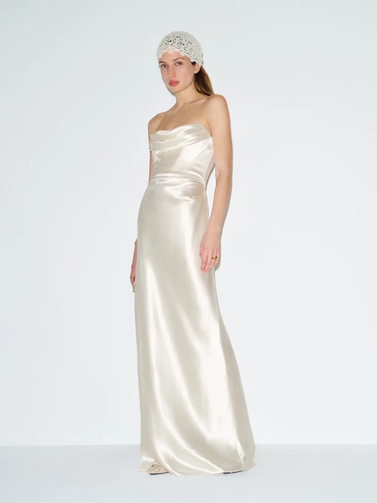 Reformation Lupe Silk Dress Ivory