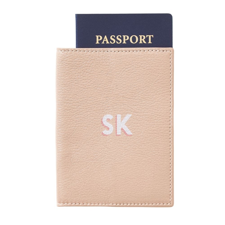 Mark and Graham Leather Passport Case in Blush