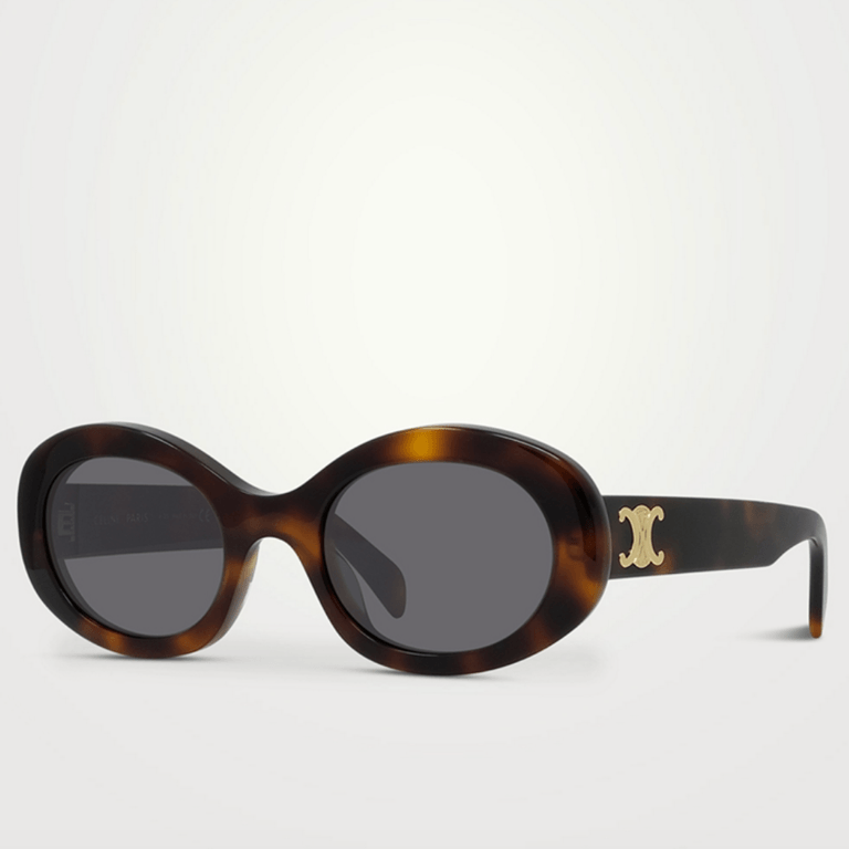 Celine Triomphe Oval Sunglasses in Havana