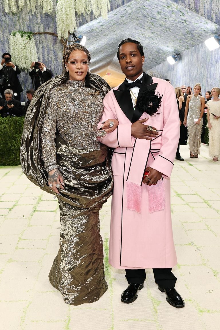 NEW YORK, NEW YORK - MAY 04: (L-R) Rihanna and A$AP Rocky attend the 2026 Met Gala celebrating "Costume Art" at the Metropolitan Museum of Art on May 04, 2026 in New York City. (Photo by Mike Coppola/Getty Images)