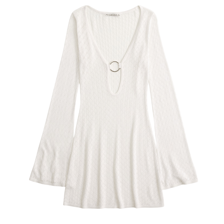 Abercrombie Crochet-Style Plunge Mini Dress Coverup 