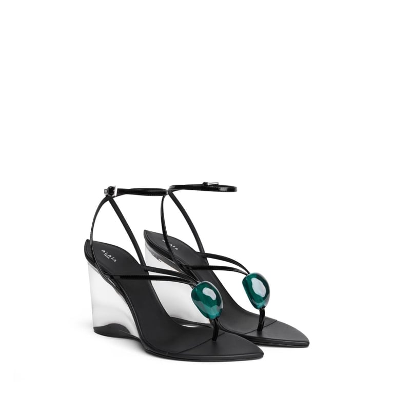 Alaïa Invisible Jewel Wedge Sandals