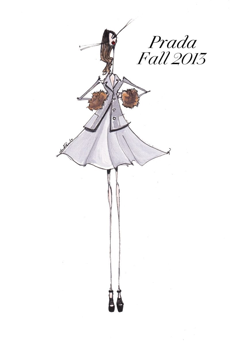 Prada Fall 2013 Illustration Jamie Lee Reardin