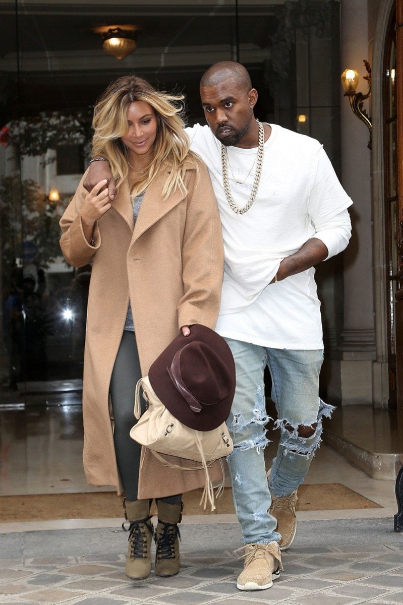 Kim Kardashian Kanye West Paris Fashion Week