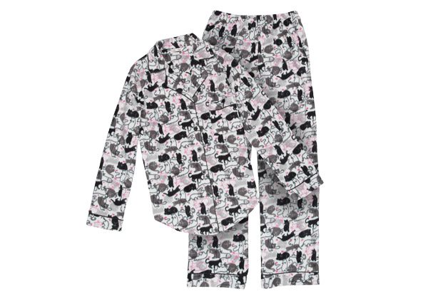 Christmas Gifts for Best Friend Cat Print Polar PJ Set