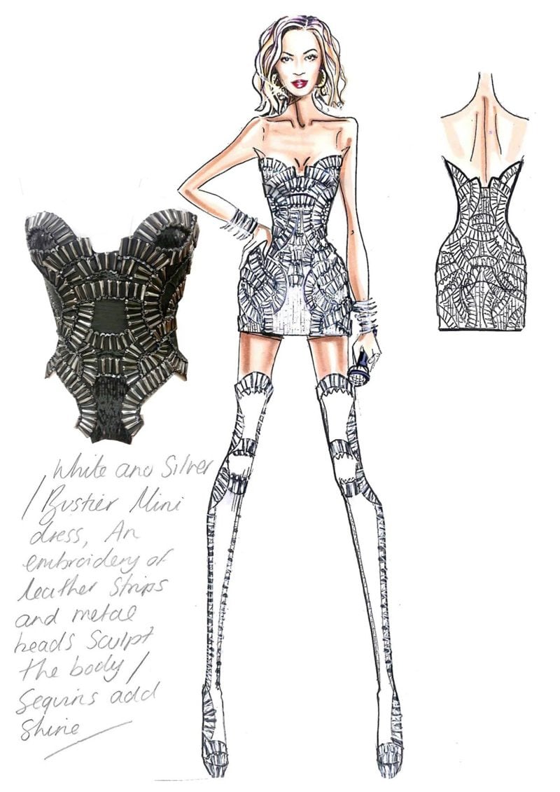 Beyonce Mrs Carter European Tour Versace Sketch 2
