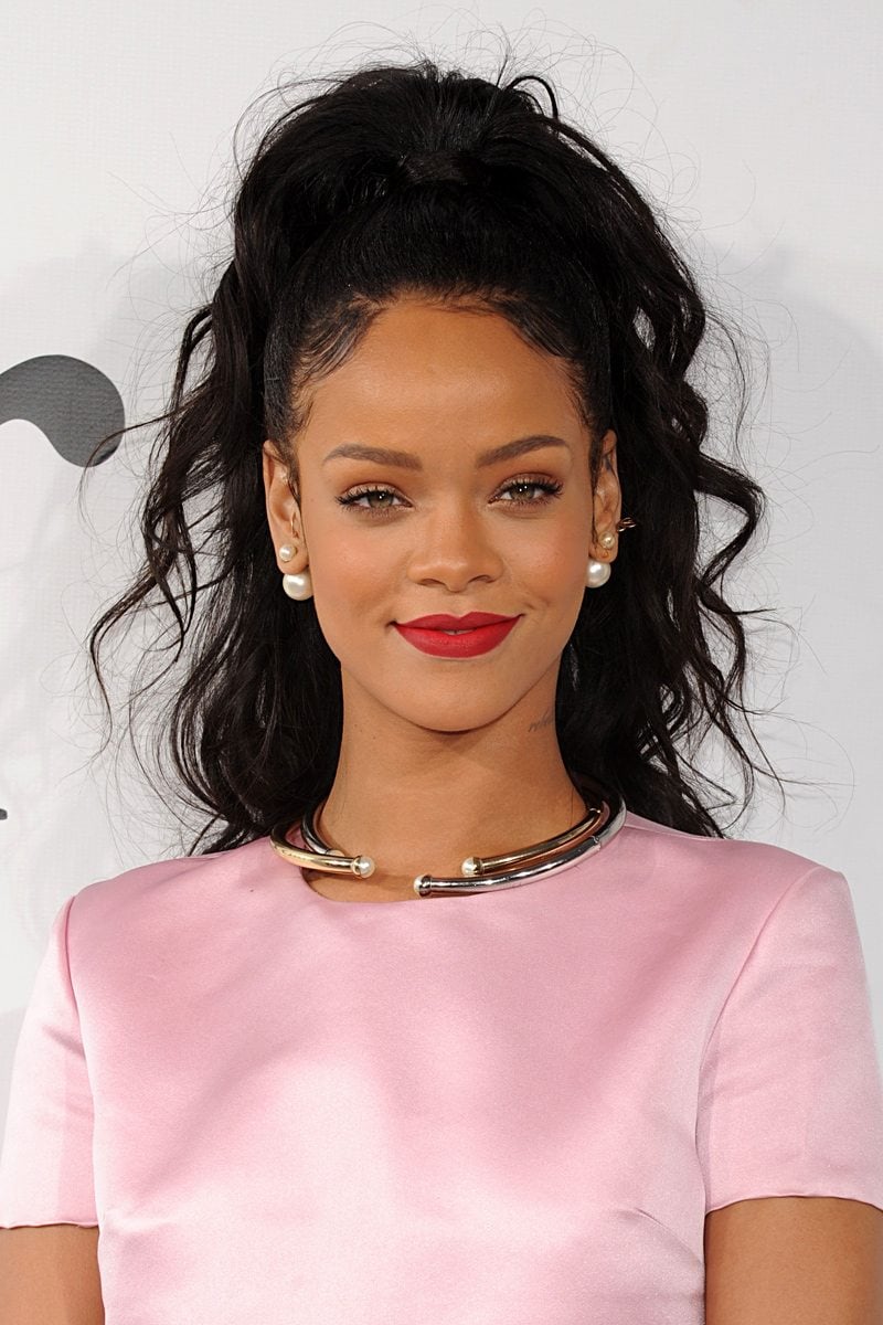 rihanna celebrity ponytail hairstyles