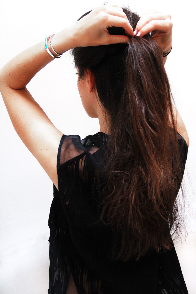 holiday hair tutorial fishtail braid step 2