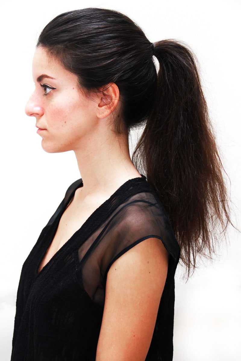 holiday hair tutorial twisted updo step 1