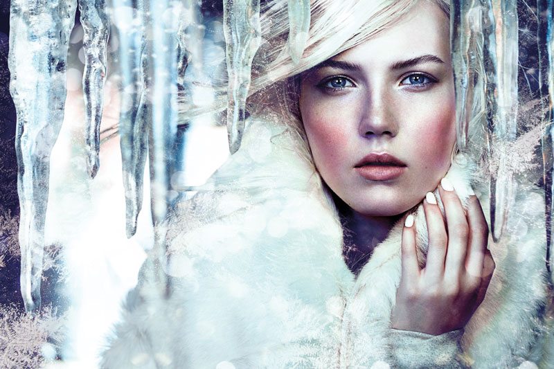 winter beauty photo shoot