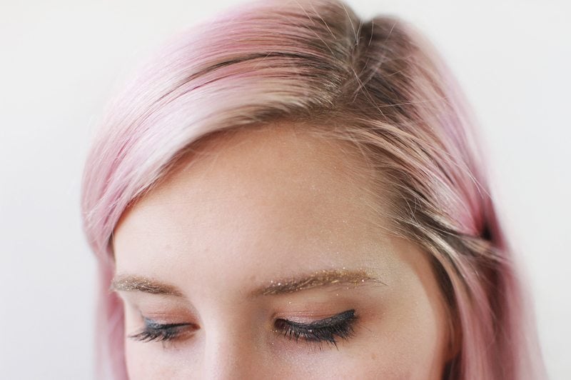 Glitter hair and makeup gif tutorials