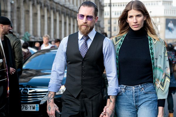 street style paris fashion week twosomes