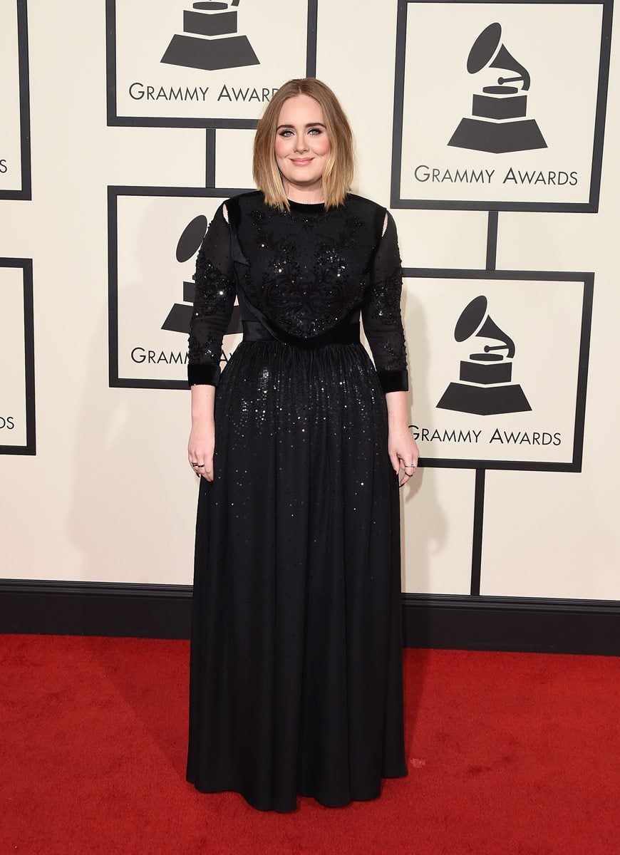 grammys 2016 red carpet adele