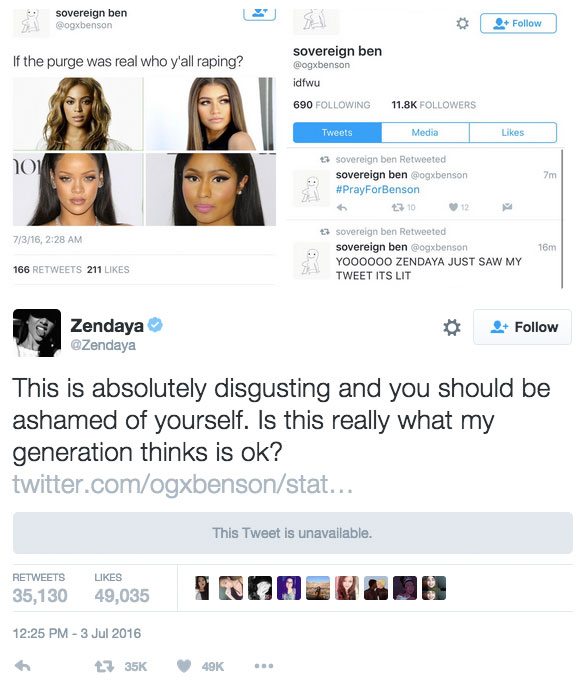 celebritiy twitter trolls zendaya