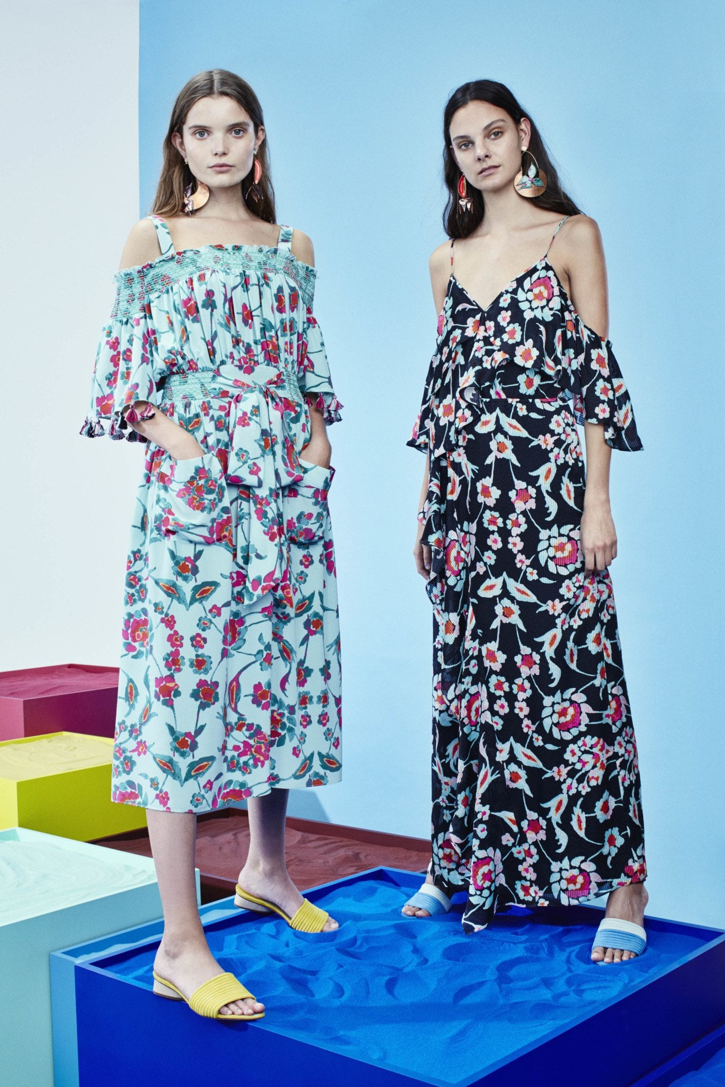 white christmas dresses Tanya Taylor Midi Shivon Dress in Maritime Blue main image 1