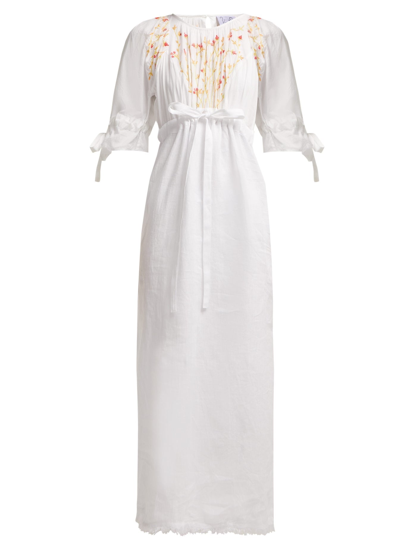 midsommar embroidered dress Midsommar's Showstopping Flower Dress Was So Heavy They Hid a Chair Under It