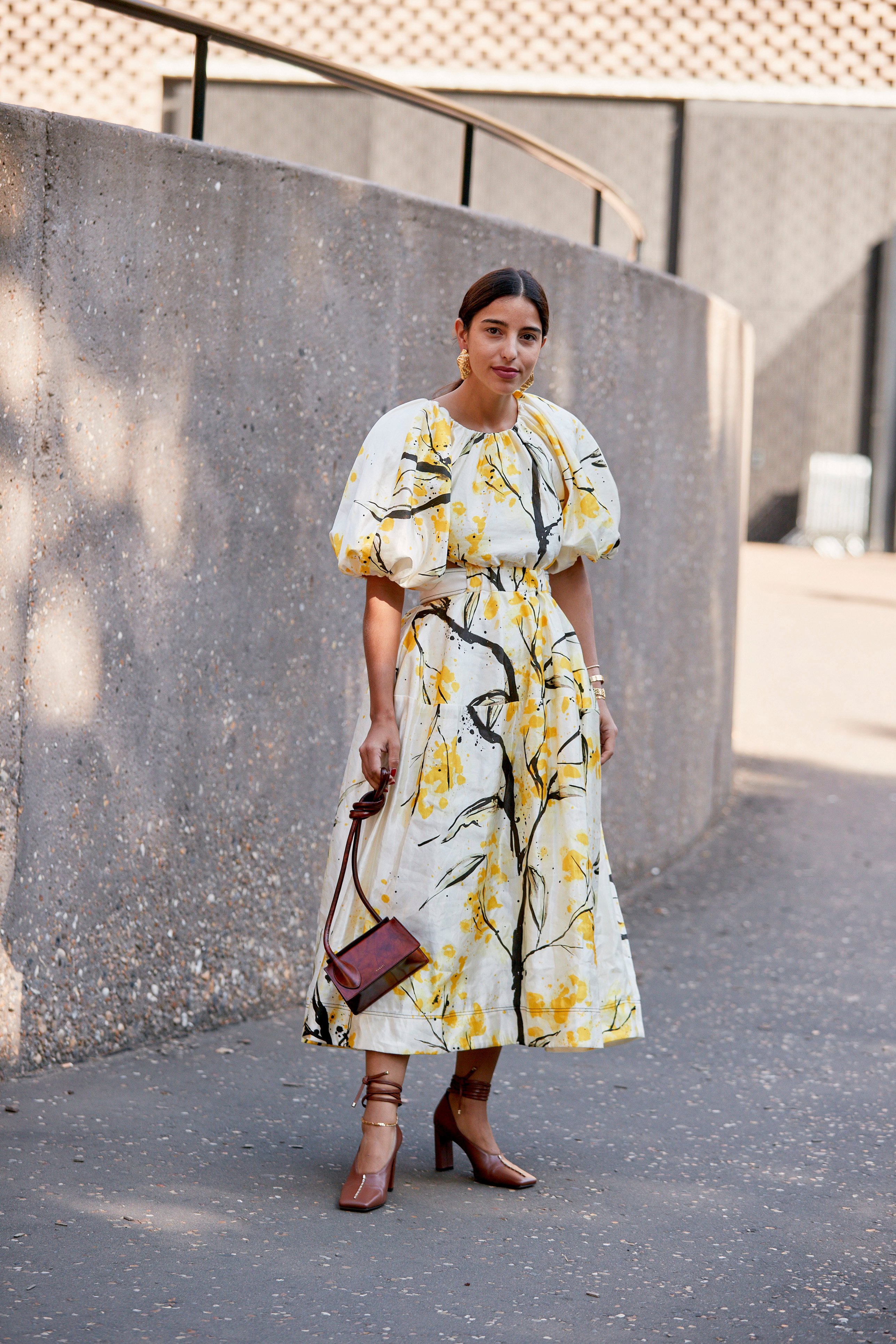 Woman in yellow dress Pantone colour of the year
