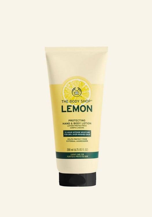 Lemon-scented hand and body lotion