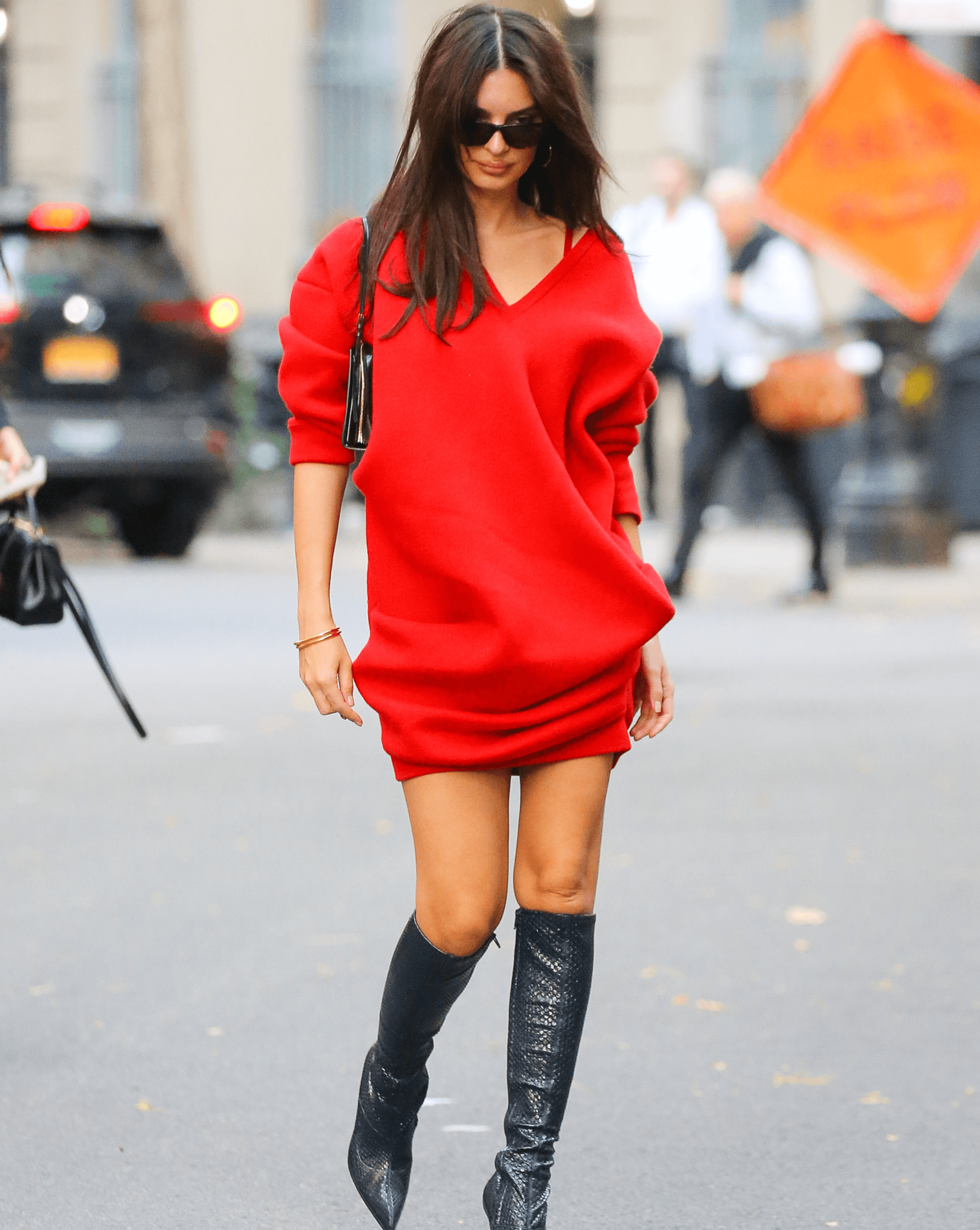 Emily Ratajkowski sweater dress