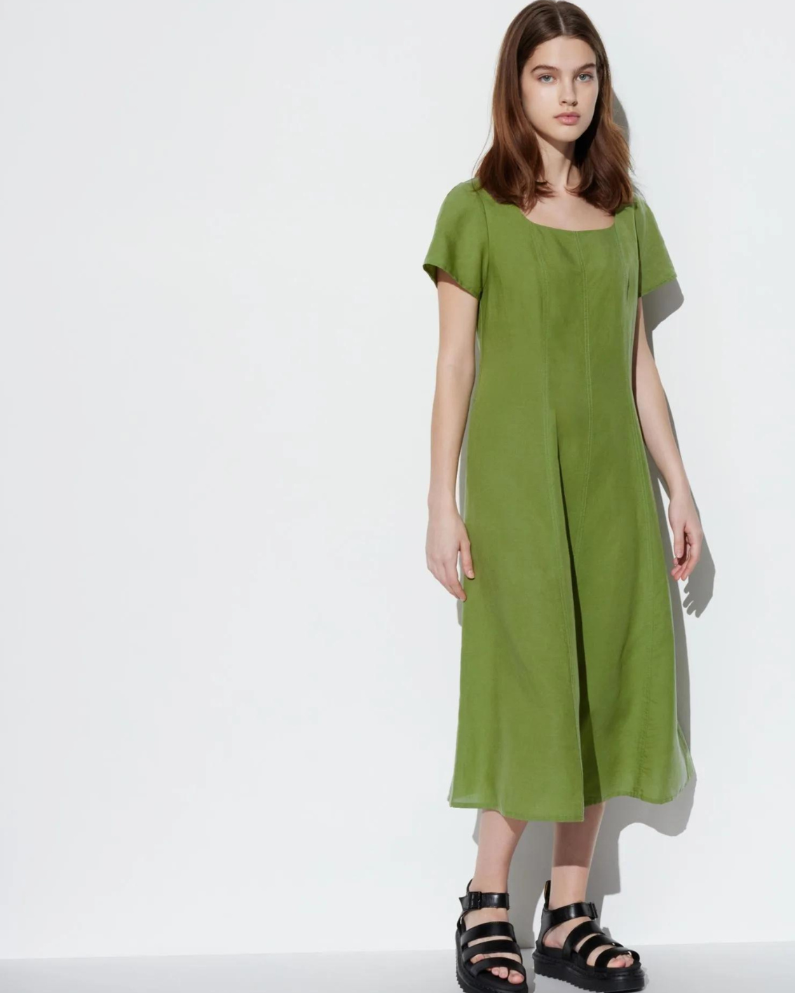 uniqlo green linen dress Uniqlo linen maxi shirring dress S green maternity / beach wear, Women's  Fashion, Dresses & Sets, Dresses on Carousell