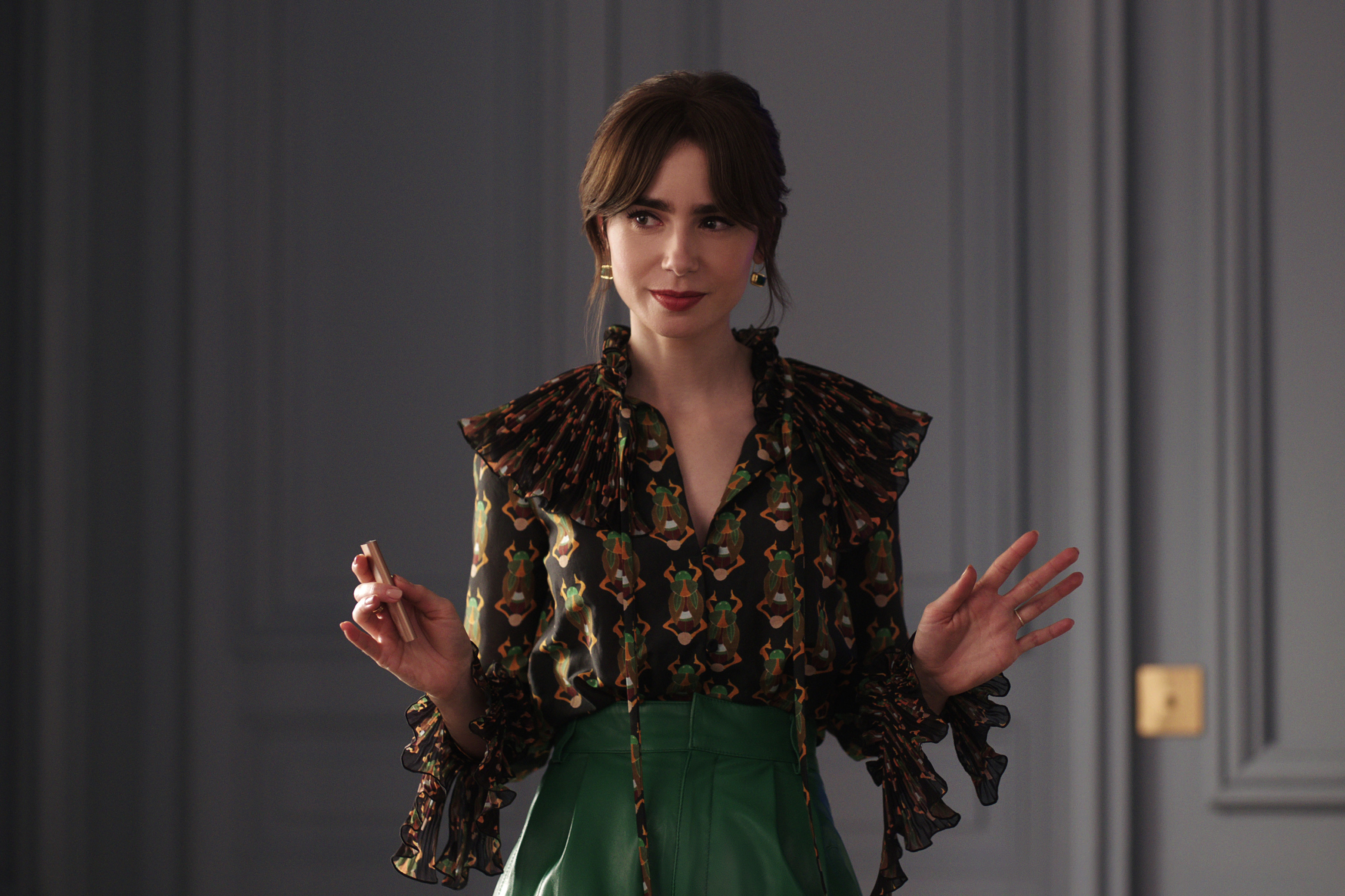 green dress emily in paris Emily in Paris Green Coat X-Large / Green main image 1