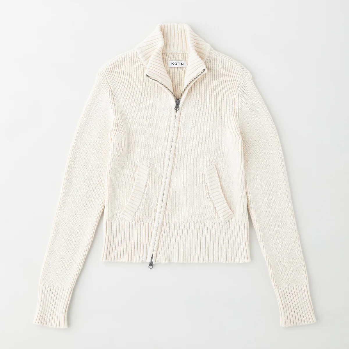 canadian gifts, made in canada gifts: kotn asymmetric zip sweater