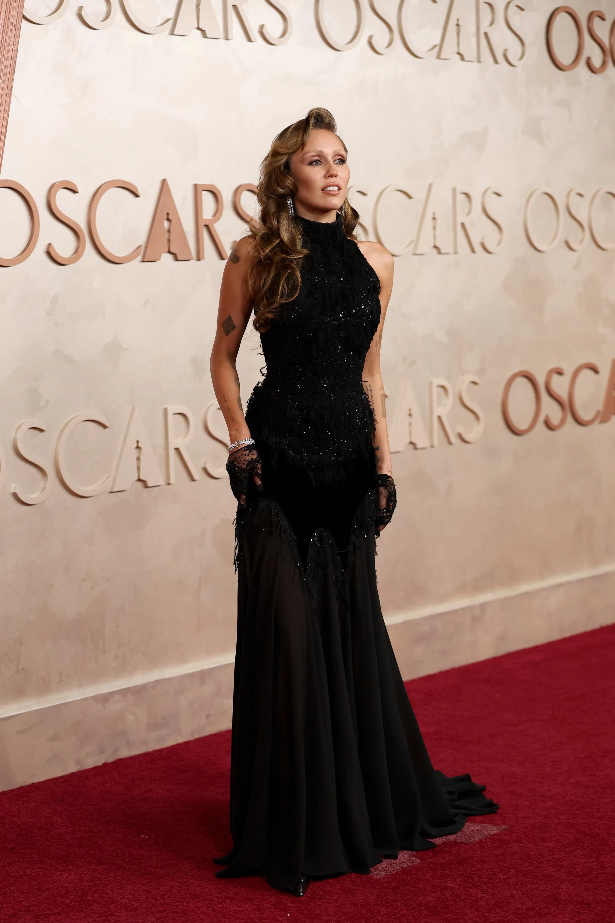 miley cyrus alexander mcqueen 97th oscars 2025