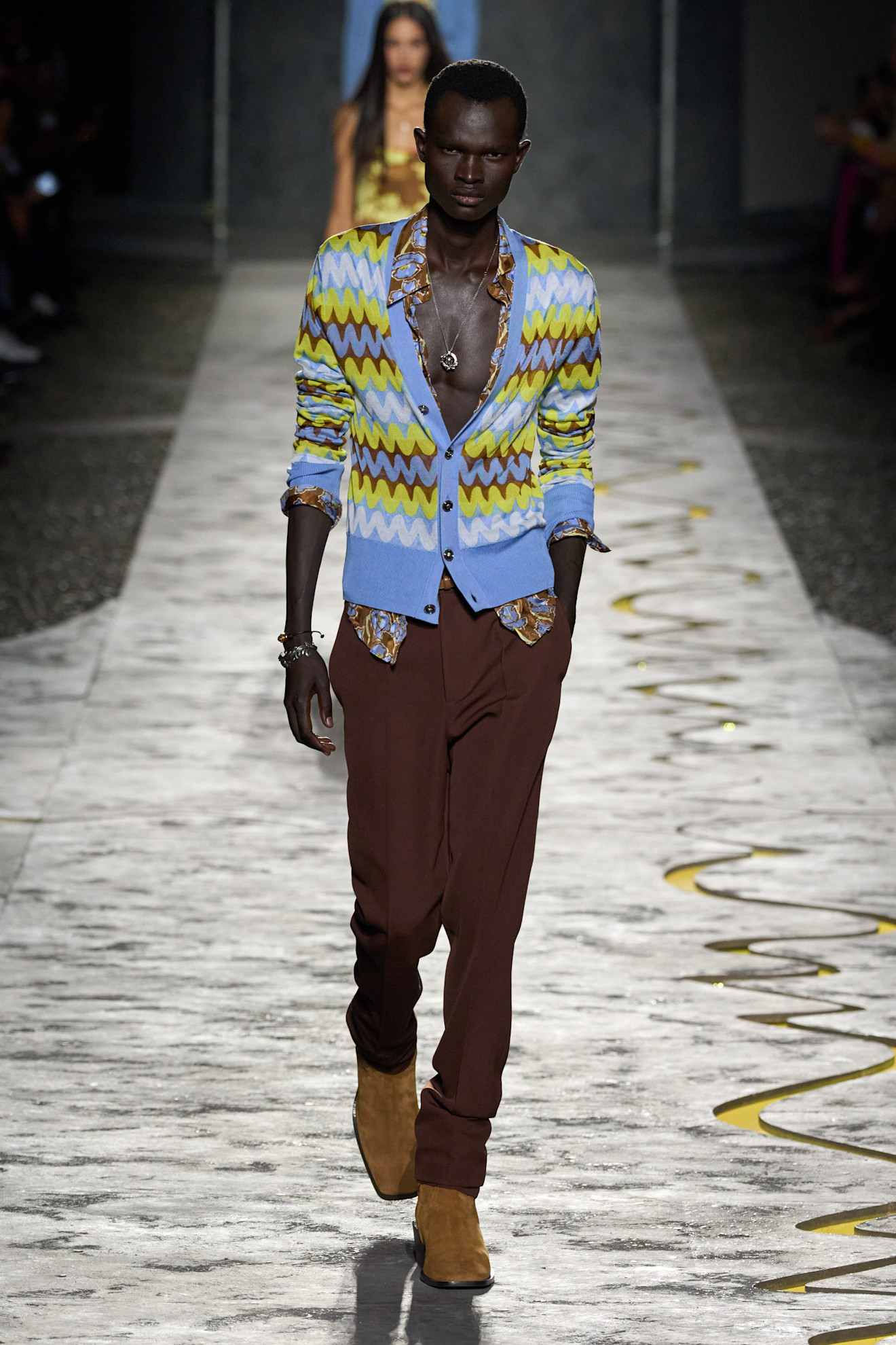 Spring colour palette baby blue and chocolate brown