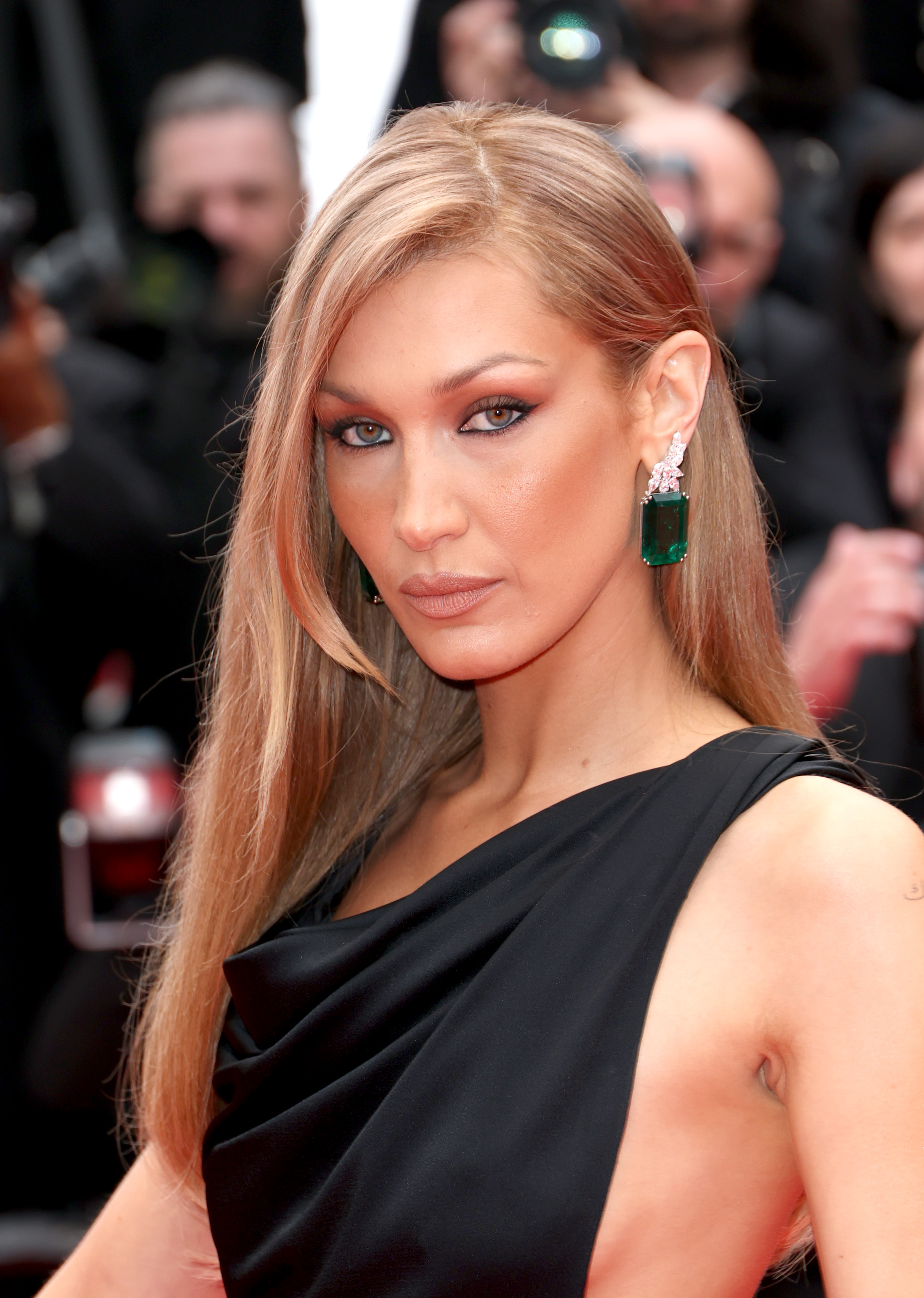 Chopard Cannes Bella Hadid green earrings
