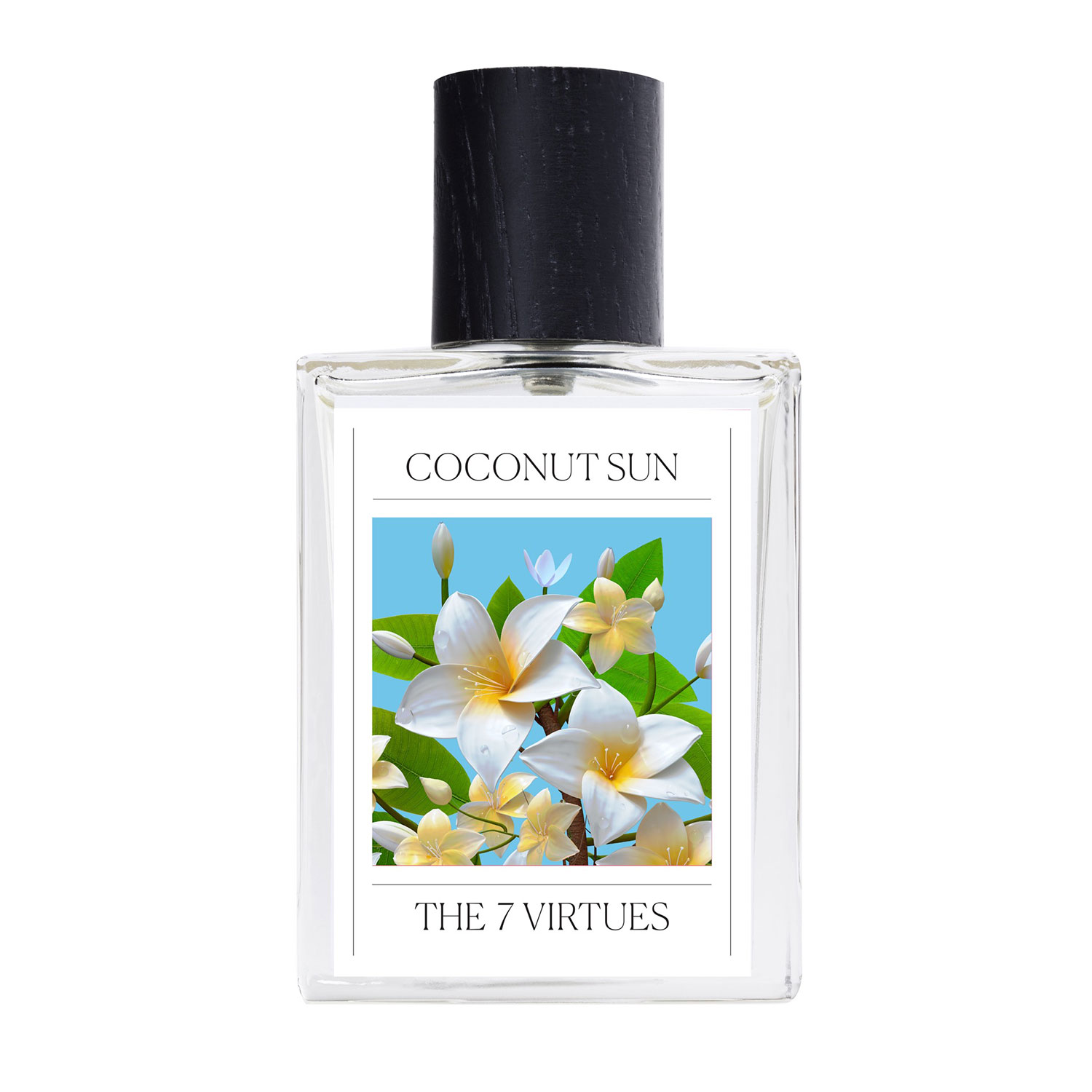 best solar fragrances: a bottle of The 7 Virtues Coconut Sun Eau de Parfum